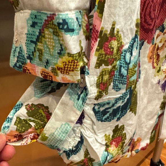 Chaudry Floral Women's Blouse with Scarf Accent - Picture 5 of 16